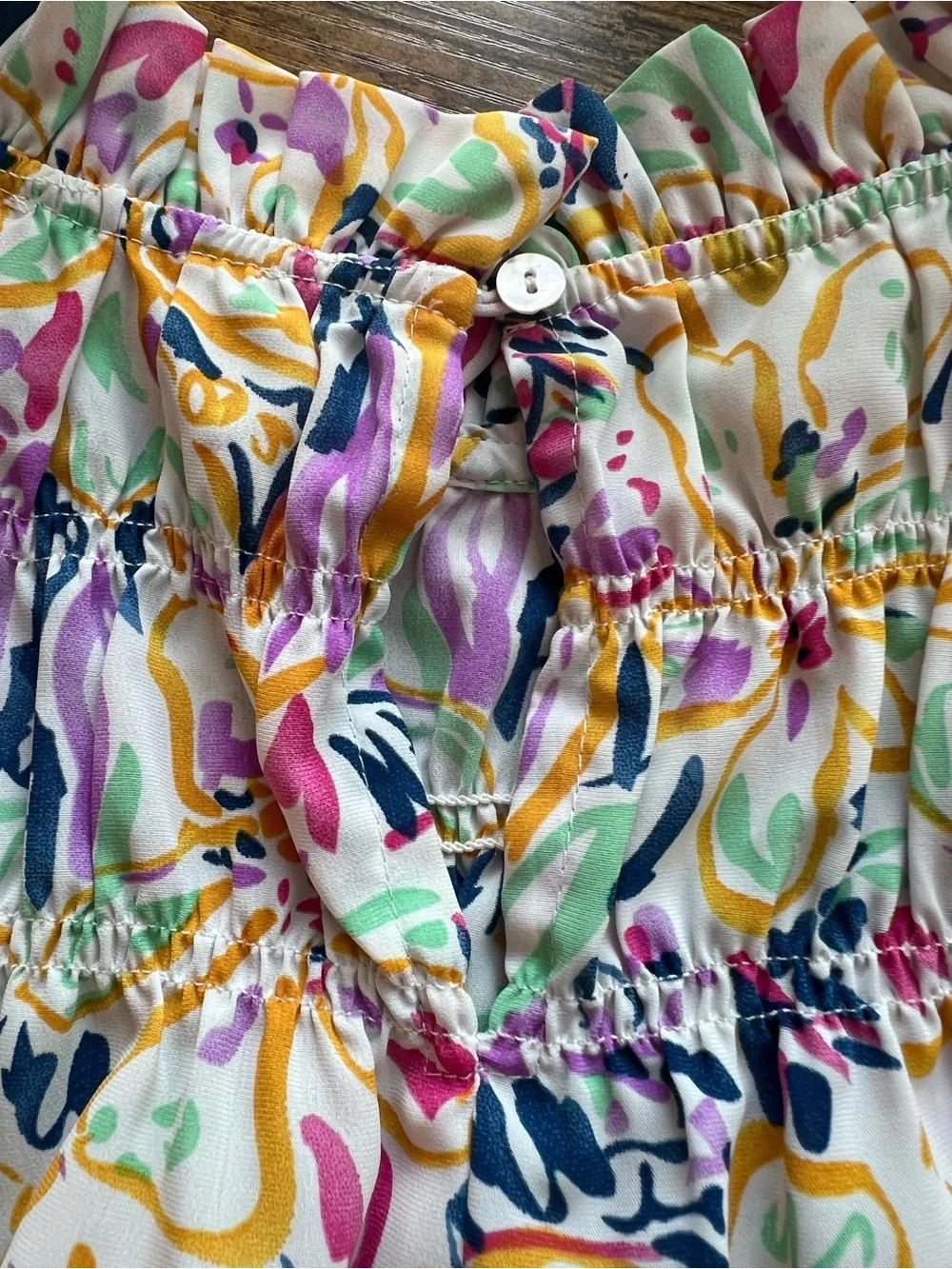 Jodifl Floral Mock Neck Sleeveless Blouse Top Small Smocked Boho Spring S